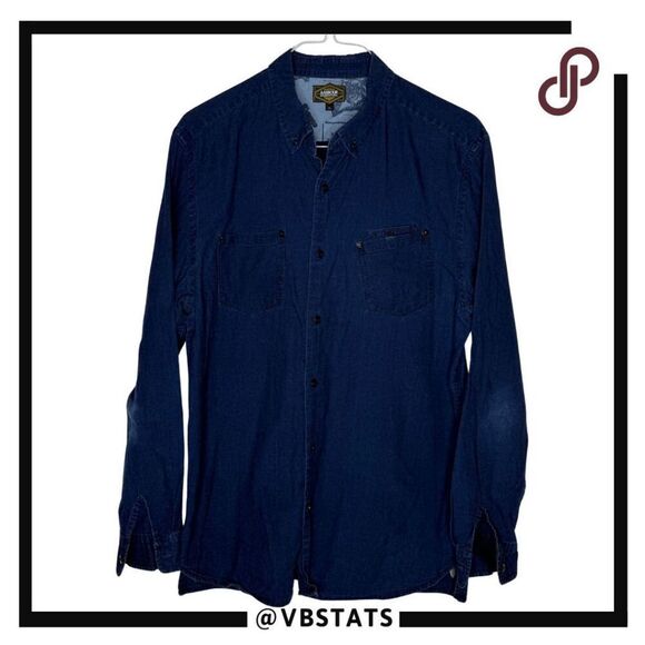 Barbour International Men's Stretch Long Sleeve Button Down Denim Shirt Blue XL - Picture 1 of 5